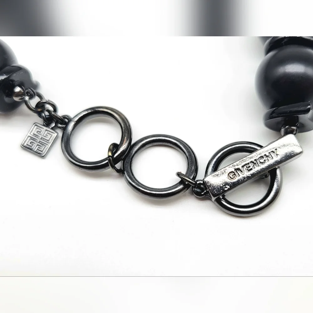 SOLD-Givenchy Amethyst Swarovski Crystal Dark Black Orchid Statement Necklace - Picture 11 of 12